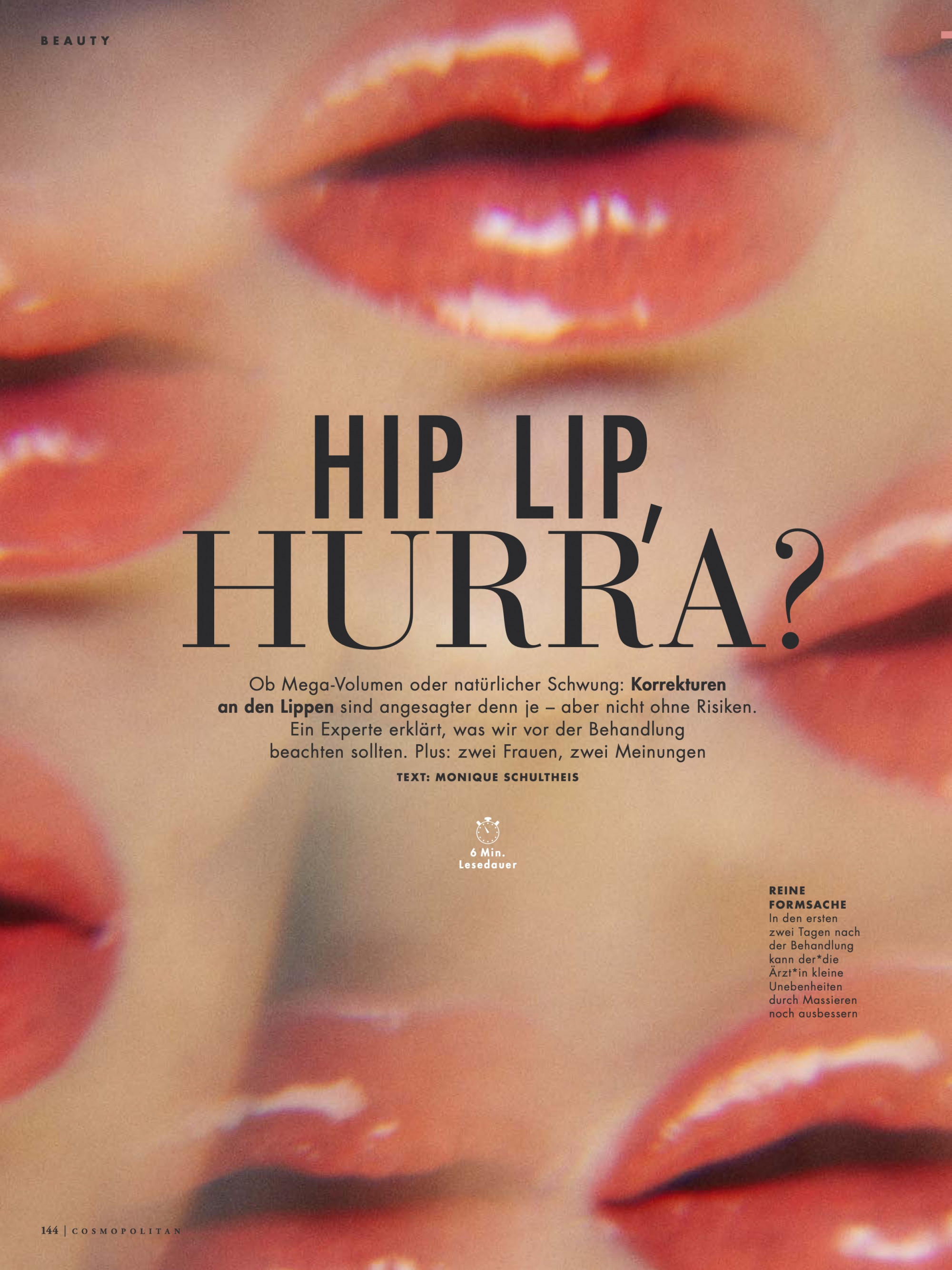 „HIP LIP, HURRA?“ – BEAUTY ARTIKEL IM COSMOPOLITAN MAGAZIN: Dr. Christian Metz gibt als Experte wertvolle Insights und Tipps über Lippenkorrekturen